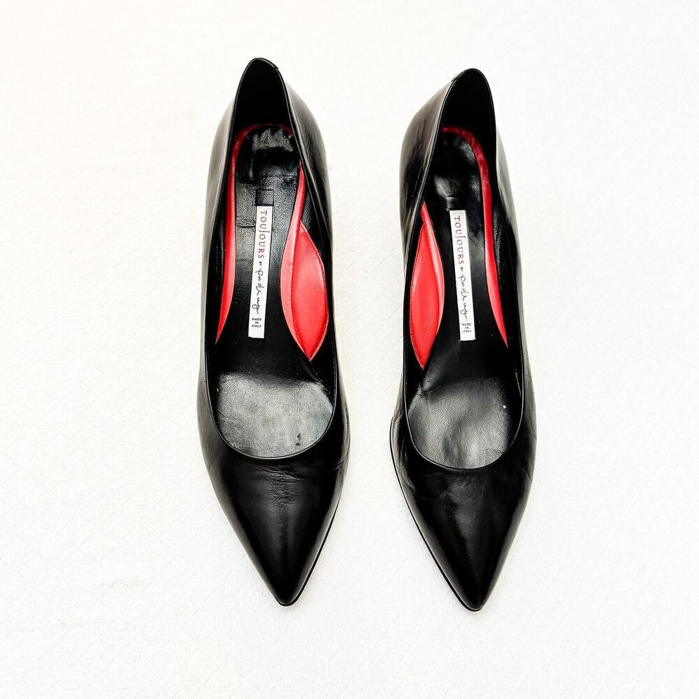 Pas De Rouge Women Black Pointed Toe Heel Pump Shoes SIze 42 / 10-10.5